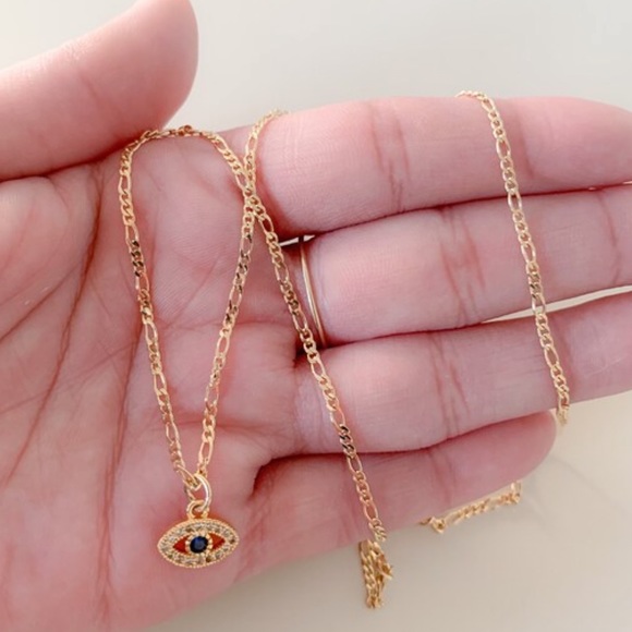 Dainty Evil Eye Necklace | 18k Gold Filled - Picture 6 of 9
